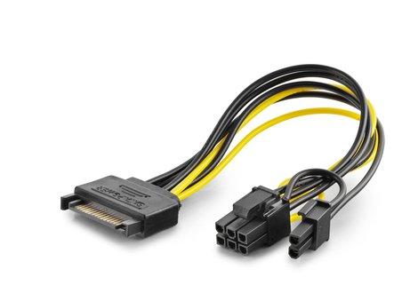 Büro Ev Ofis Cihazları için 26CM SATA To 6+2PIN Ekran Kartı Power Kablosu