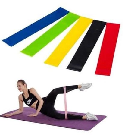 Büro Ev Ofis Egzersiz Sporu için 5ADET Aerobik Bant Pilates Yoga Bandı Seti