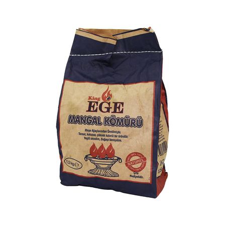 Büro Ev Ofis Mangal Keyfi için 1,5KG Çıralı Meşe Mangal Kömürü