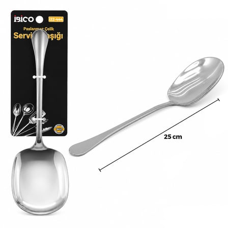 Büro Ev Ofis Mutfağı için 25CM Krom Metal Servis Kaşığı