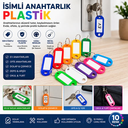 Büro Ev Ofis Hediyesi için Plastik Boş İsimli Anahtarlık