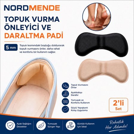 Büro Ev Ofis Kişisel Ayak Bakımı için 5MM İkili Topuk Vurma Önleyici Ayakkabı Daraltma Pedi Seti