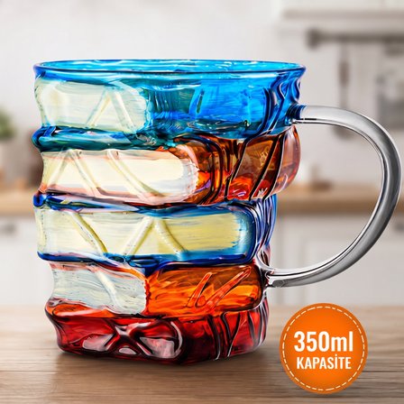Büro Ev Ofis Kupa Bardağı için 350ML Dayanıklı Cam Kitap Stil Kupa Bardak