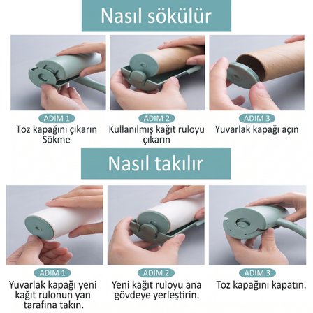 Büro Ev Ofis Yazlık Hijyeni için Taşınır Ergo Kapaklı Tüy Toplama Rulosu