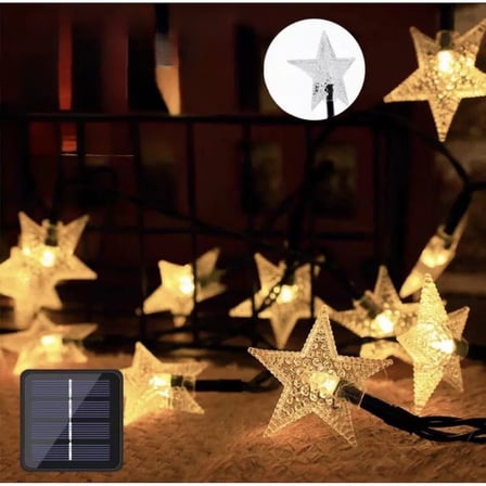 Büro Ev Ofis Bahçe Aydınlatması için 7MT 50LED 8MOD Solar Panelli Yıldız Gün Işığı Lamba