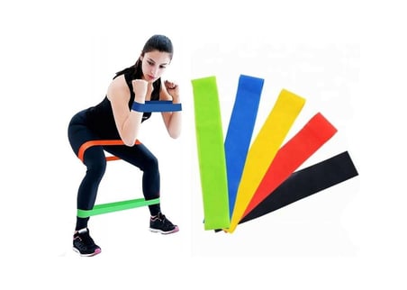 Büro Ev Ofis Egzersiz Sporu için 5ADET Pilates Aerobik Direnç Lastiği Seti