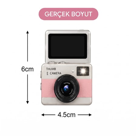 Büro Ev Ofis Güvenliği için Flashlı dönen Ekran Mini  Retro Kamera