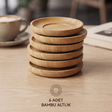 Büro Ev Ofis Mutfağı için 12PARÇA 150ML Bambu Bardak Altlığı Çift Çidarlı Cam Çay Seti