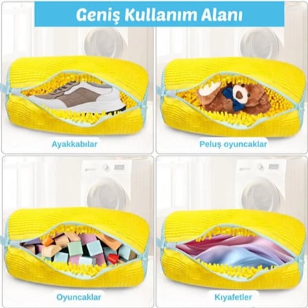 Büro Ev Ofis Hijyeni için Mikrofiber Astarlı Fermuarlı Ayakkabı Yıkama Torbası