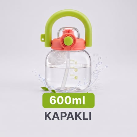 Büro Ev Ofis Hediyesi için 600ML Sızıdrmaz Kapaklı Sporcu Matarası