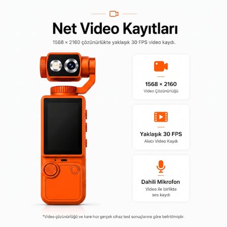 Büro Ev Ofis Atölyesi için 4K Manual Açı Ayarlı Vlog Çekim Kamerası