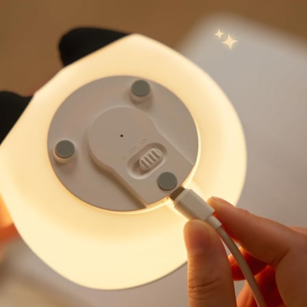 Büro Ev Ofis Hediyesi için Şarjlı Dokutek Oturan Panda Stil Gece Lambası