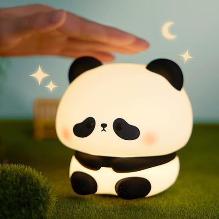 Büro Ev Ofis Hediyesi için Şarjlı Dokutek Oturan Panda Stil Gece Lambası