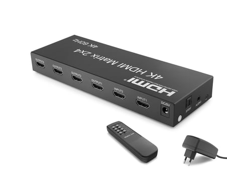 Büro Ev Ofis Cihazları için 6PORT Kumandalı Ses Çıkışlı 60HZ 4K 4IN 2OUT HDMI Matrix Switch Edıd