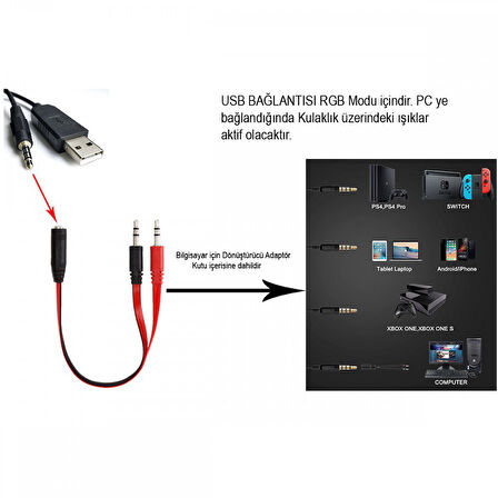 Karler Bass KR GM104 RGB Işıklı Oyuncu Kulaklığı