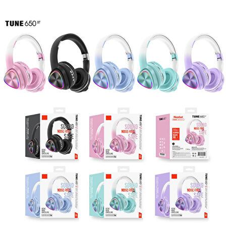 Karler Bass Tune 650 BT RGB Kablosuz Kulak Üstü Kulaklık - Pembe