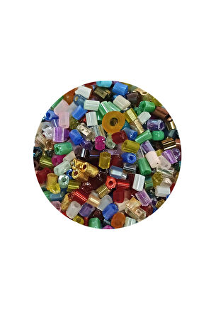 Kesme Cam Boncuk 2mm - 20 Gram - Karışık Renkli -BNC309