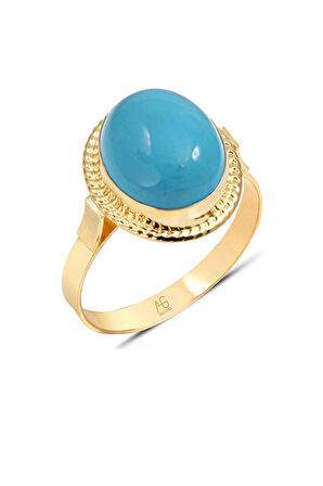 Altın Firuze Taşlı Yüzük