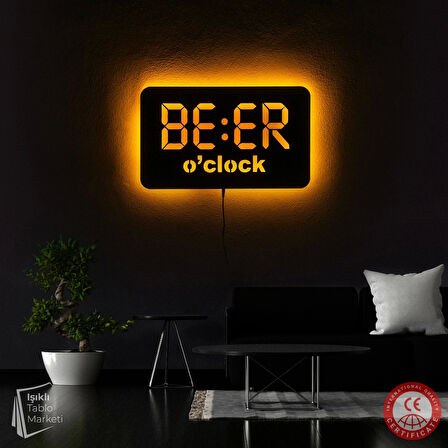 Tablo Marketi Beer Clock Yazılı Tablo - 50x30 cm