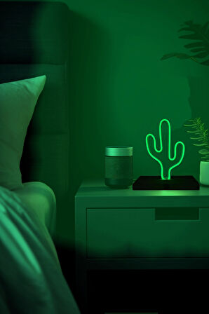 Cactus Figürlü Neon Gece Lambası