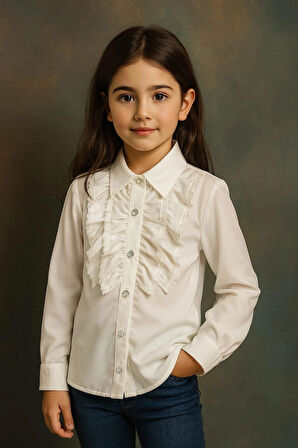 KIZ ÇOCUKLARI İÇİN BEYAZ GÖMLEK / OKUL GÖMLEĞİ