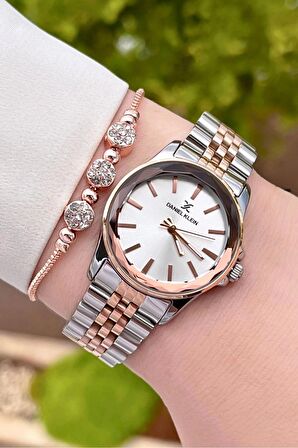 Daniel Klein DKISTE1185 Rose Gümüş Renk Hediye Paketli Kadın Kol Saati ve Bileklik
