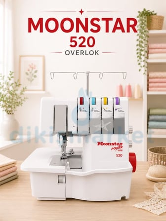  Moonstar 520 Ev Tipi 2-3-4 İplik Overlok Makinası Çok Fonksiyonlu Profesyonel Dikiş Makinası