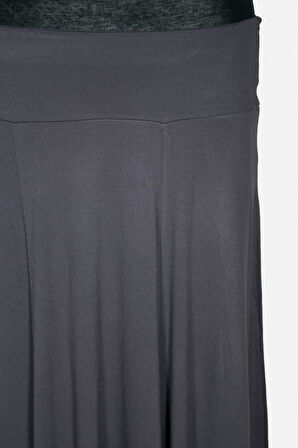 Barem Kadın Lamia Korsajlı Parçalı Astarsız Basic Gri Penye Etek