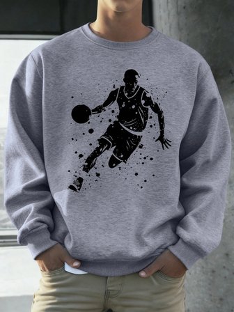 Mükemmel Basketbol Oyuncusu Baskılı Erkekler Kapüşonlu Üst Klasik Sıcak Günlük Kazaklar Rahat