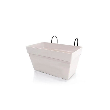 Omnipazar SO-YB01A Dekoratif Askılı Yalı Balkon Saksı 6.5 Litre No 1 Kirli Beyaz (113)
