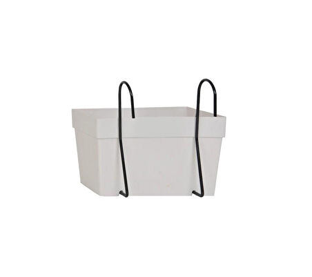 Omnipazar SO-YB01A Dekoratif Askılı Yalı Balkon Saksı 6.5 Litre No 1 Kirli Beyaz (113)
