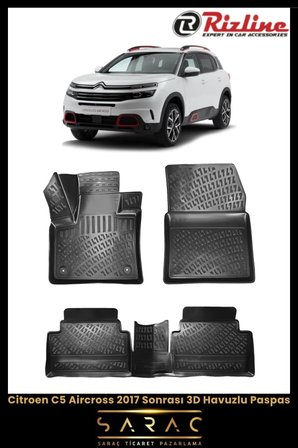 Rizline Citroen C5 Aircross 2021 Model 3D Havuzlu Paspas