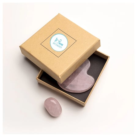Pembe Kuvars Kalp Gua Sha Masaj Tasi | Dogal Yuz Sekillendirici & Cilt Canlandirici
