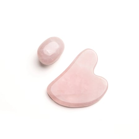 Pembe Kuvars Kalp Gua Sha Masaj Tasi | Dogal Yuz Sekillendirici & Cilt Canlandirici