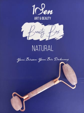 1Sen Art & Beauty Pembe Kuvars Face Roller Doğal Taş Yüz Masaj Aleti