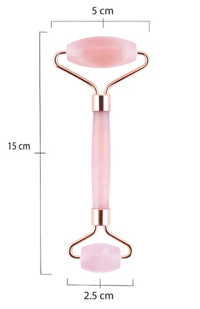 1Sen Art & Beauty Pembe Kuvars Face Roller Doğal Taş Yüz Masaj Aleti