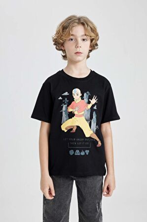 DeFacto Erkek Çocuk Avatar the Last Airbender Bisiklet Yaka Kısa Kollu Tişört C0381A824SMBK81