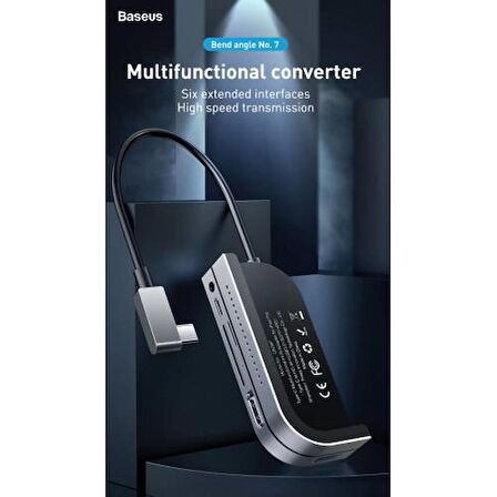 Baseus 6in1 Hub 4K HDMİ USB 3.0 USB 6in1 USB TYPE C Adeptör 3.5MM USB-C SD-TF Kart Usb 3.0 Micro Sd