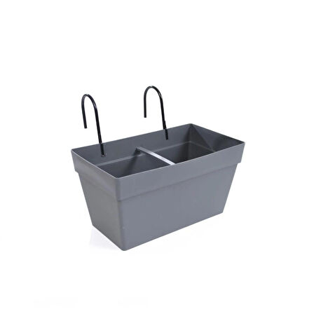 Omnipazar SO-YB01A Dekoratif Askılı Yalı Balkon Saksı 6.5 Litre No 1 Antrasit (116)