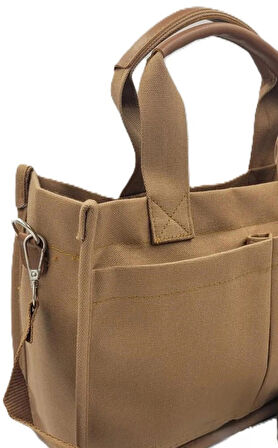 ÜÇ GÖZLÜ THE TOTE BAG KANVAS KADIN EL OMUZ ÇANTA ÇAPRAZ ASKILI 21X32x12cm