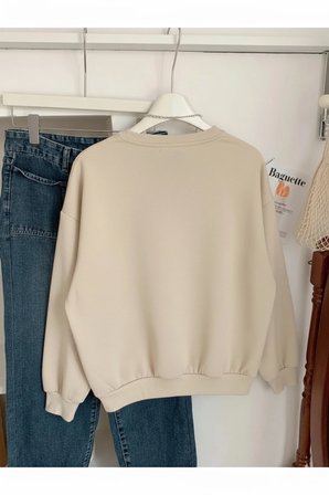 Unisex Eternal Light Baskılı Tasarım Oversize Bisiklet Yaka Sweatshirt