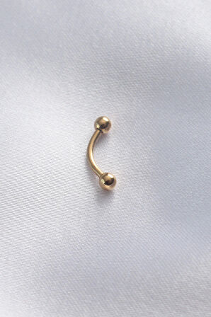 316L Cerrahi Çelik Gold Renk Minimal Toplu Banana Piercing