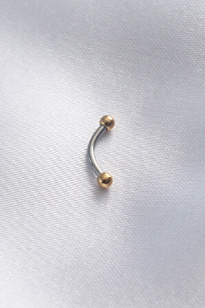 316L Cerrahi Çelik Gold Renk Minimal Toplu Gümüş Renk Banana Piercing