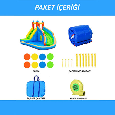  Kale Oyun Parkı Bahçe Oyun Grubu Şişme Çocuk Oyun Parkuru Şişme 