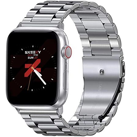 Apple Watch 42mm 44mm 45mm Watch Seri 3 4 5 6 7 Se Uyumlu Ironweft Döküm Çelik Metal Kordon