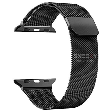 Apple Watch 49mm Seri 8 Ultra Uyumlu Woven Wire Tasarım Metal Hasır Kordon