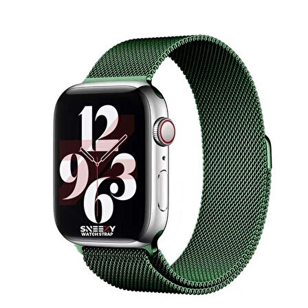 Apple Watch 42mm 44mm 45mm Seri 3 4 5 6 7 8 Se Uyumlu Woven Wire Tasarım Metal Hasır Kordon