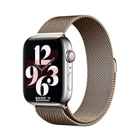 Apple Watch 42mm 44mm 45mm Seri 3 4 5 6 7 8 Se Uyumlu Woven Wire Tasarım Metal Hasır Kordon
