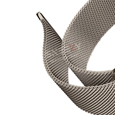 Apple Watch 38mm 40mm 41mm Seri 3 4 5 6 7 8 Se Uyumlu Woven Wire Tasarım Metal Hasır Kordon