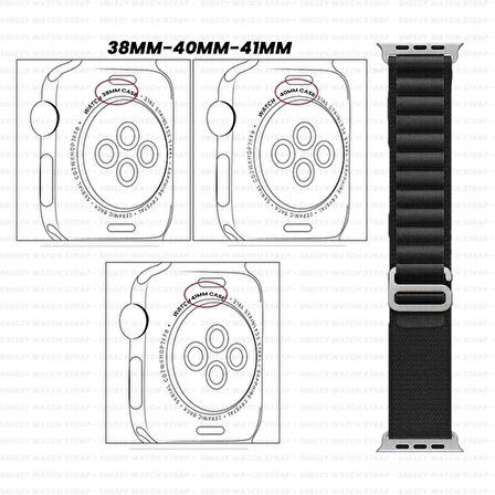 Apple Watch 38mm 40mm 41mm Seri 1 2 3 4 5 6 7 8 Se Uyumlu Frost Alpine Loop Kordon
